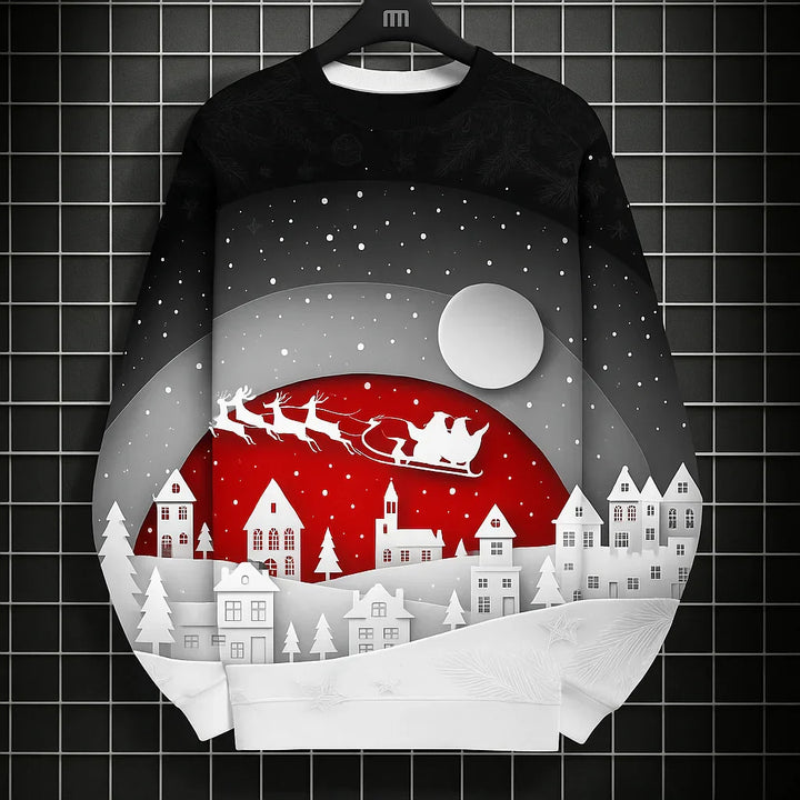 Mune | Men's Sweatshirt - Comfortable, Knitted & With Unique 3D Christmas Print
