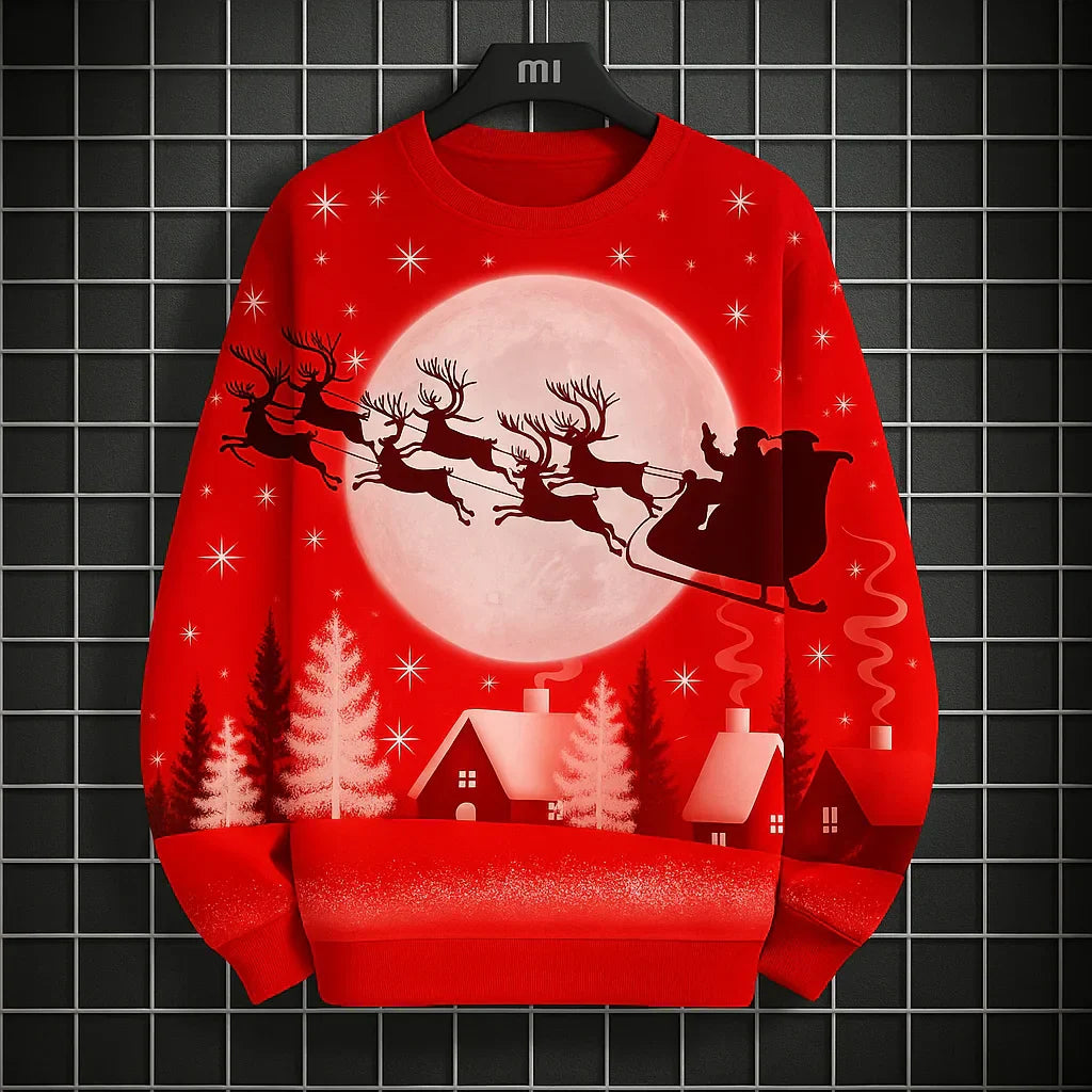 Mune | Men's Sweatshirt - Comfortable, Knitted & With Unique 3D Christmas Print