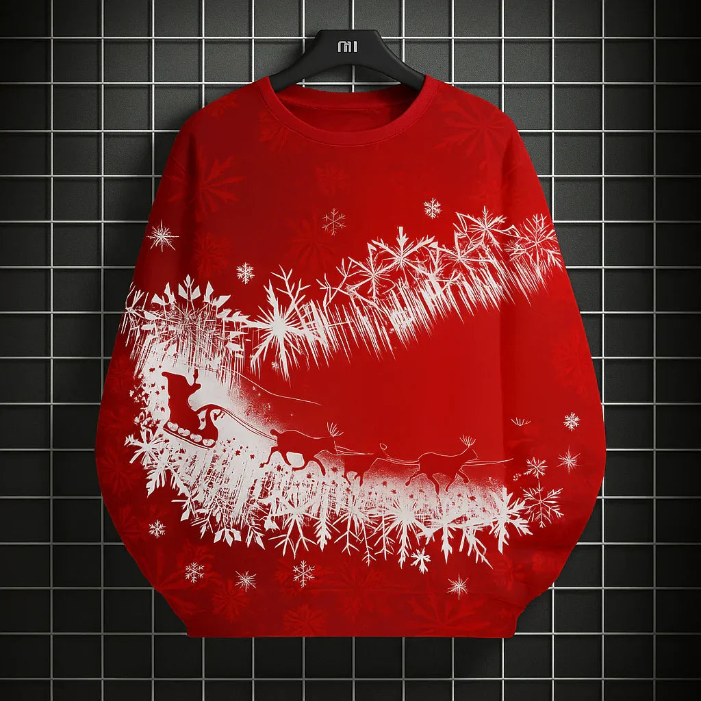 Mune | Men's Sweatshirt - Comfortable, Knitted & With Unique 3D Christmas Print