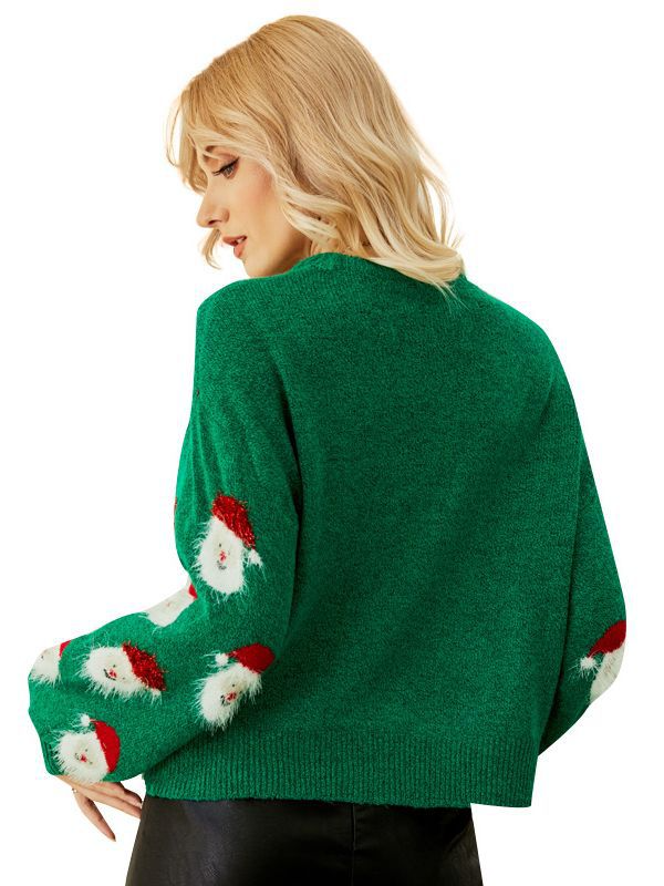 Mune | Women Knitted Round Neck with Santa Claus Motif