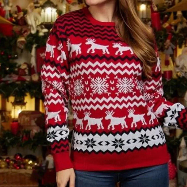 Mune | with reindeer and snowflakes Unisex knit