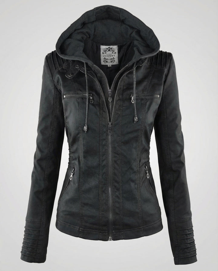 Weatherproof women's jacket hood