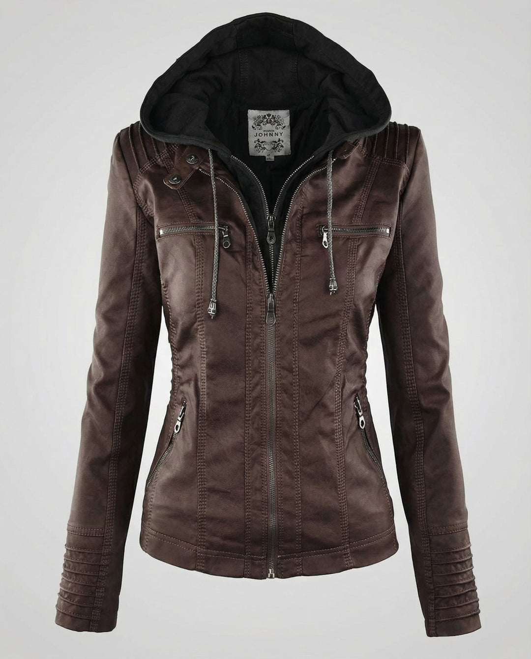 Weatherproof women's jacket hood