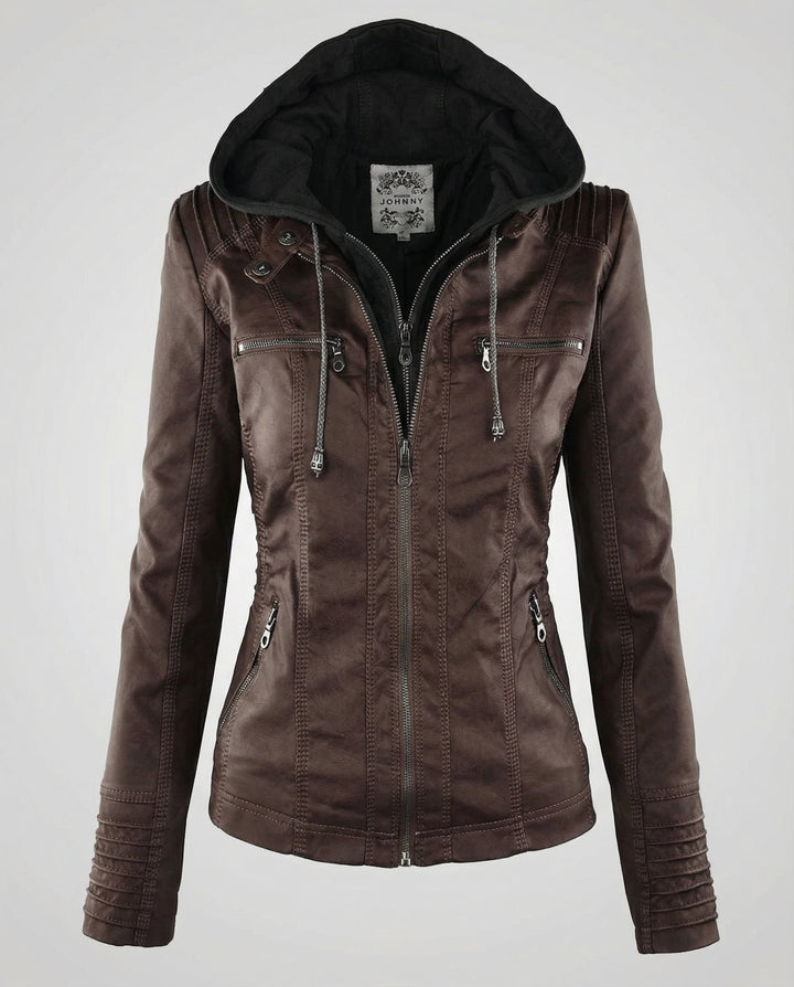 Weatherproof women's jacket hood
