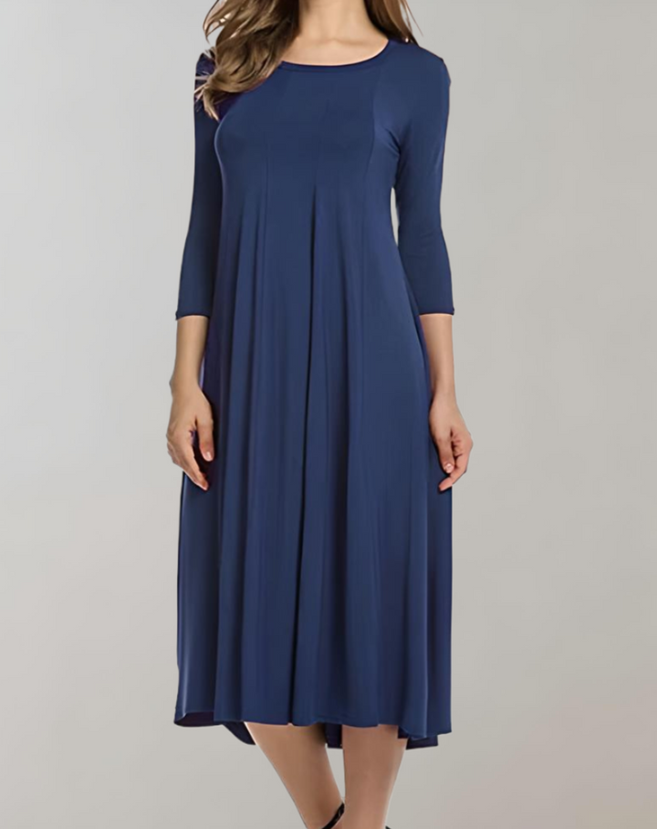 Mune | Swing dress with 3/4 sleeves and round neck
