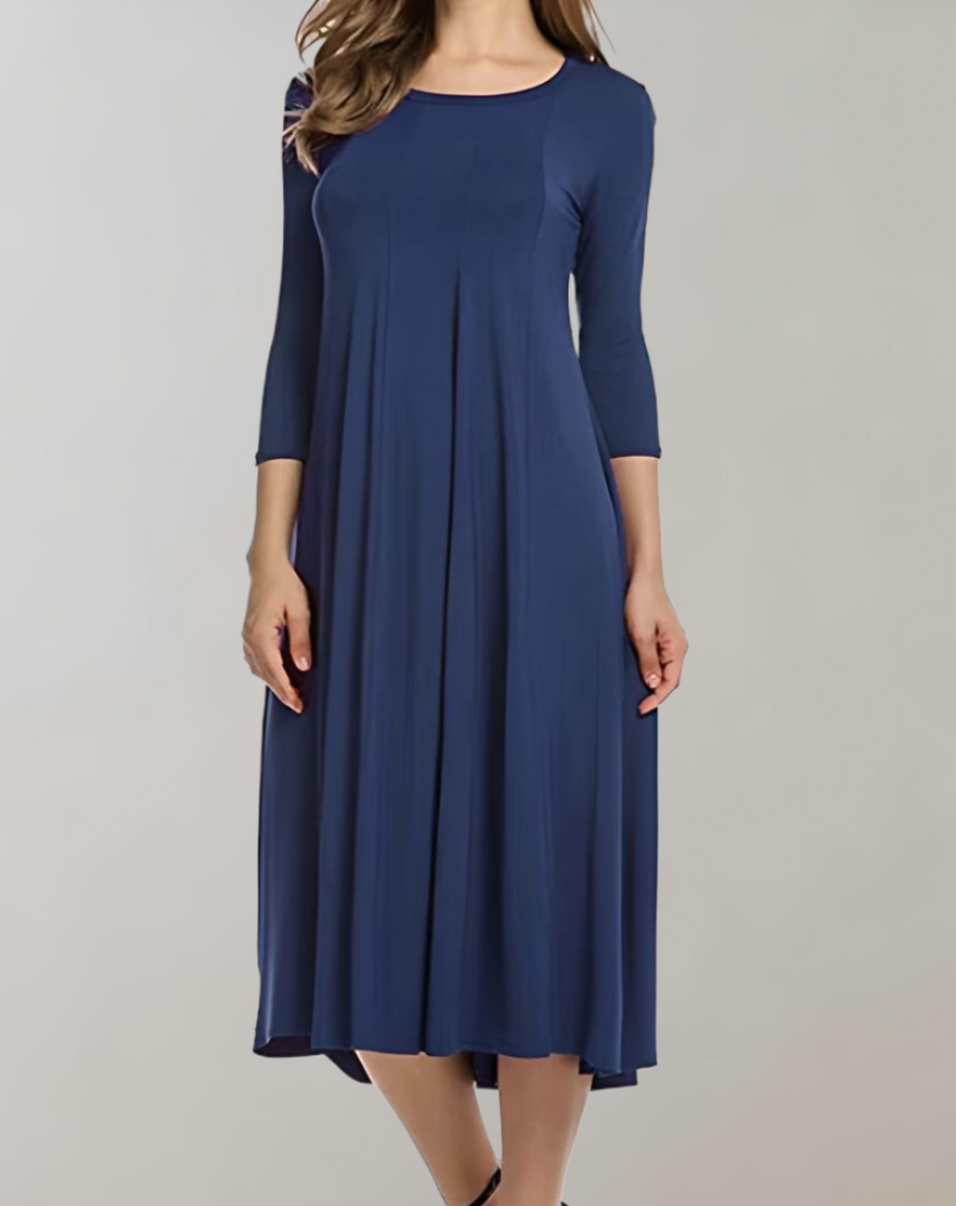 Mune | A-Line Dress with 3/4 Sleeves and Round Neck