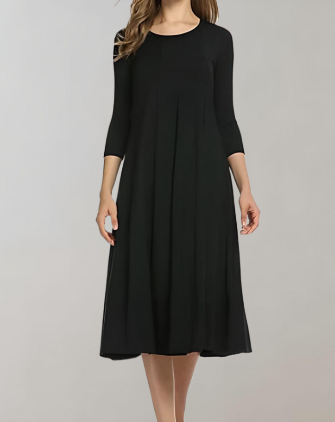 Mune | Swing dress with 3/4 sleeves and round neck