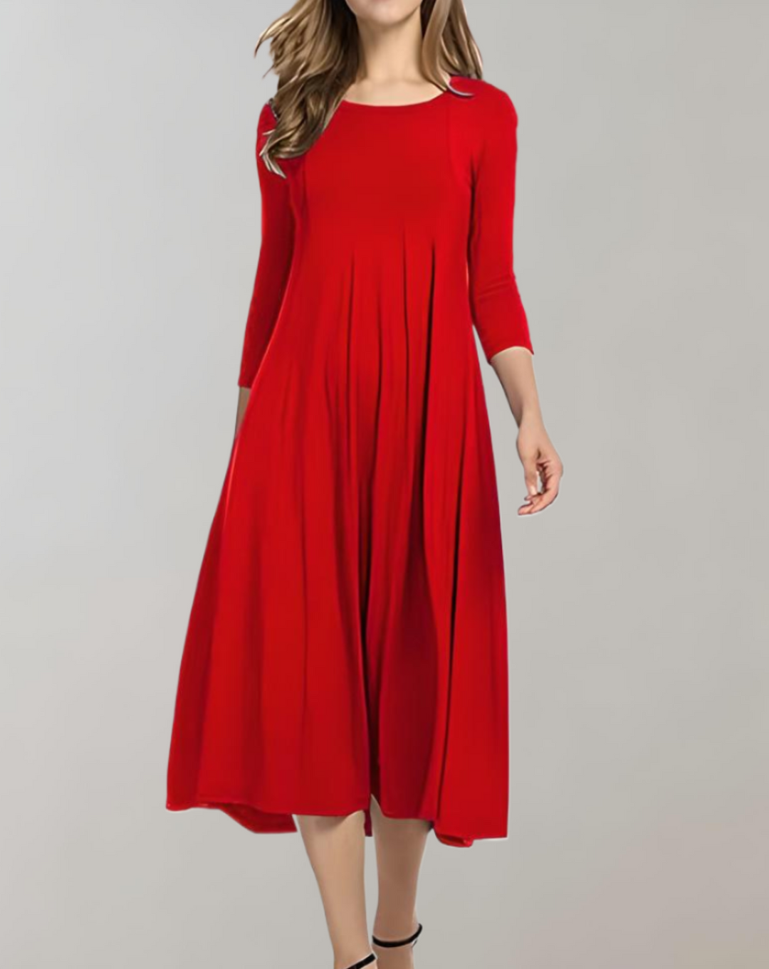 Mune | Swing dress with 3/4 sleeves and round neck