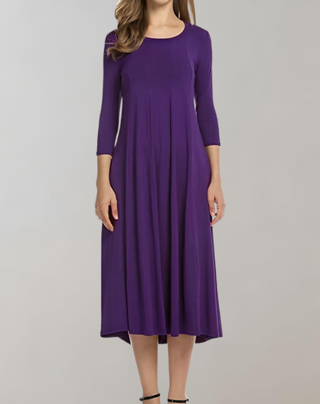 Mune | A-Line Dress with 3/4 Sleeves and Round Neck