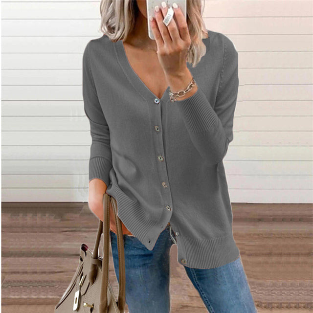 Mune | Women's knitted cardigan with V-neck and button closure