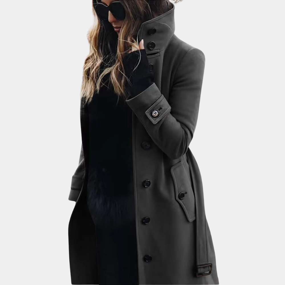 Mune | Women's Classic Winter Coat with Double Breasted and Belt