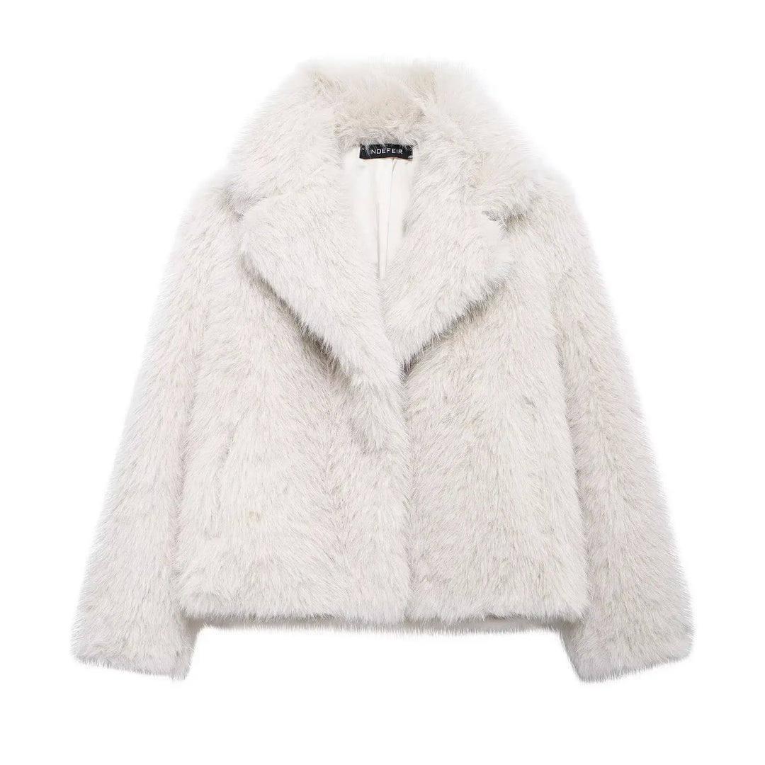 Mune | Vintage - Women's Winter Jacket with Faux Fur and Lapel