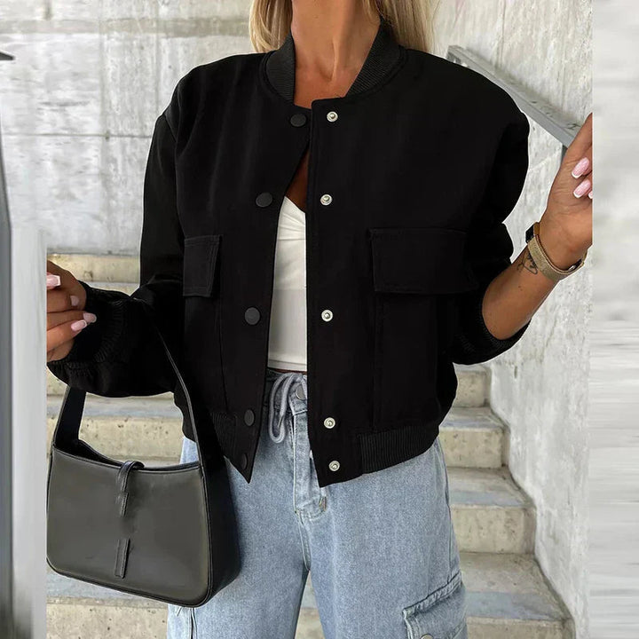 Mune | Women's Casual Bomber Jacket with Pockets and Long Sleeves
