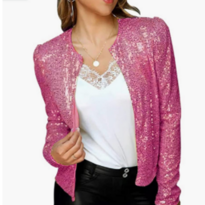 Mune | Women's Festive Sequin Jacket with Long Sleeves
