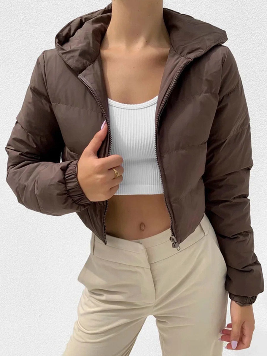 Mune | Women's Short Puffer Jacket with Hood and Zipper