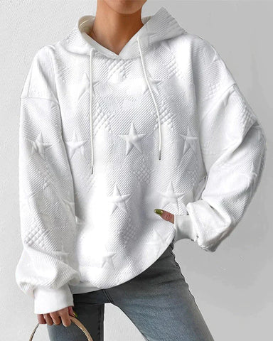 Women's Casual Star-Embossed Hoodie