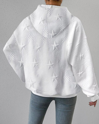 Women's Casual Star-Embossed Hoodie