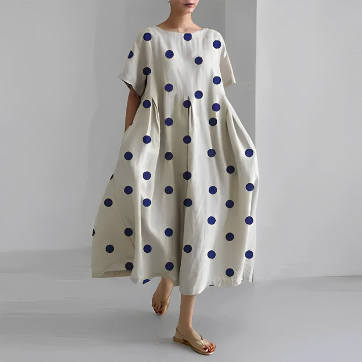 Women Relaxed Style Flower Midi Dress