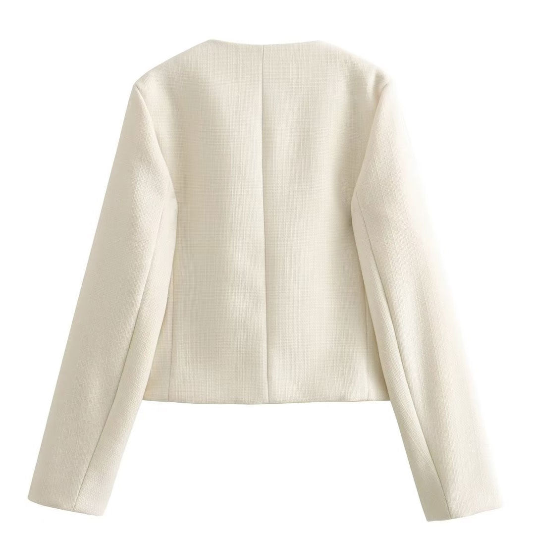 Mune | Women's Elegant Bomber Jacket with Button Closure and Chest Pockets