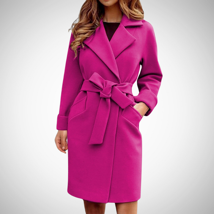 Mune | Women's Trench Coat with Loop Belt and Wide Notch Lapel