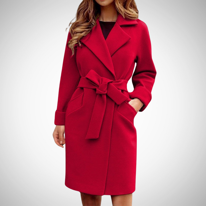Mune | Women's Trench Coat with Loop Belt and Wide Notch Lapel
