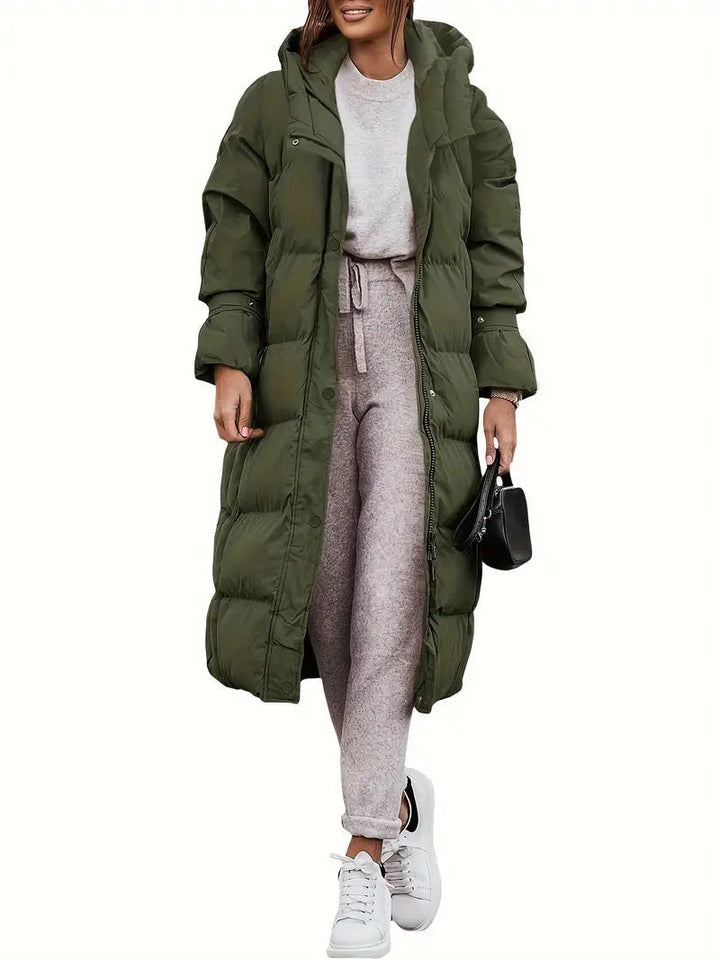 Mune | Women's Long Puffer Jacket with Hood and Warm Lined Interior