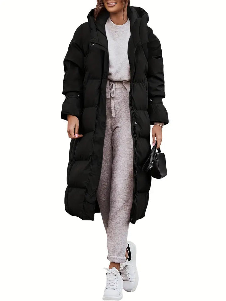 Mune | Women's Long Puffer Jacket with Hood and Warm Lined Interior
