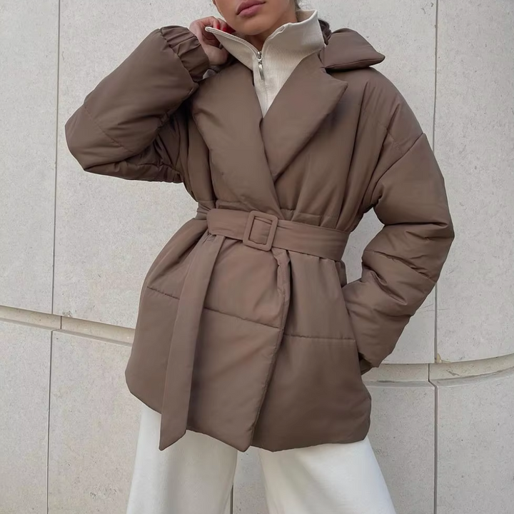 Mune | Women's Padded Winter Jacket with Belt and Long Sleeves