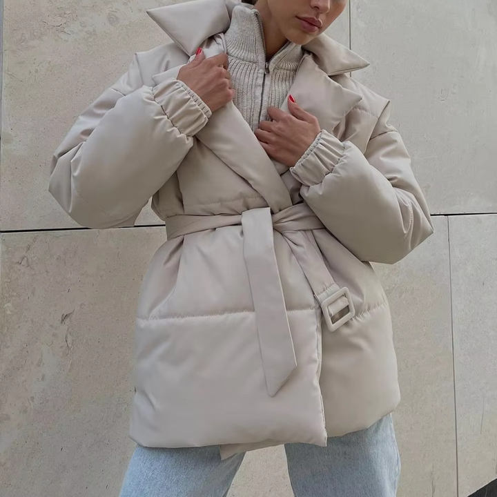 Mune | Women's Padded Winter Jacket with Belt and Long Sleeves