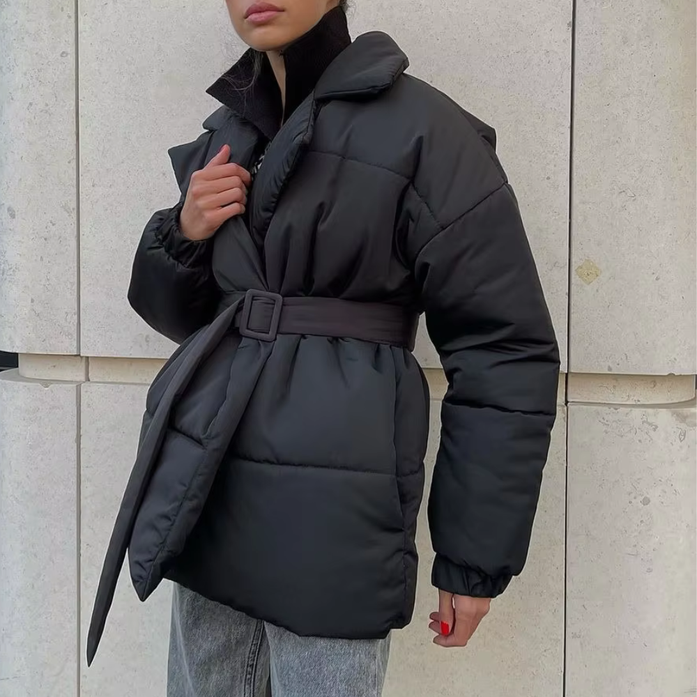 Mune | Women's Padded Winter Jacket with Belt and Long Sleeves