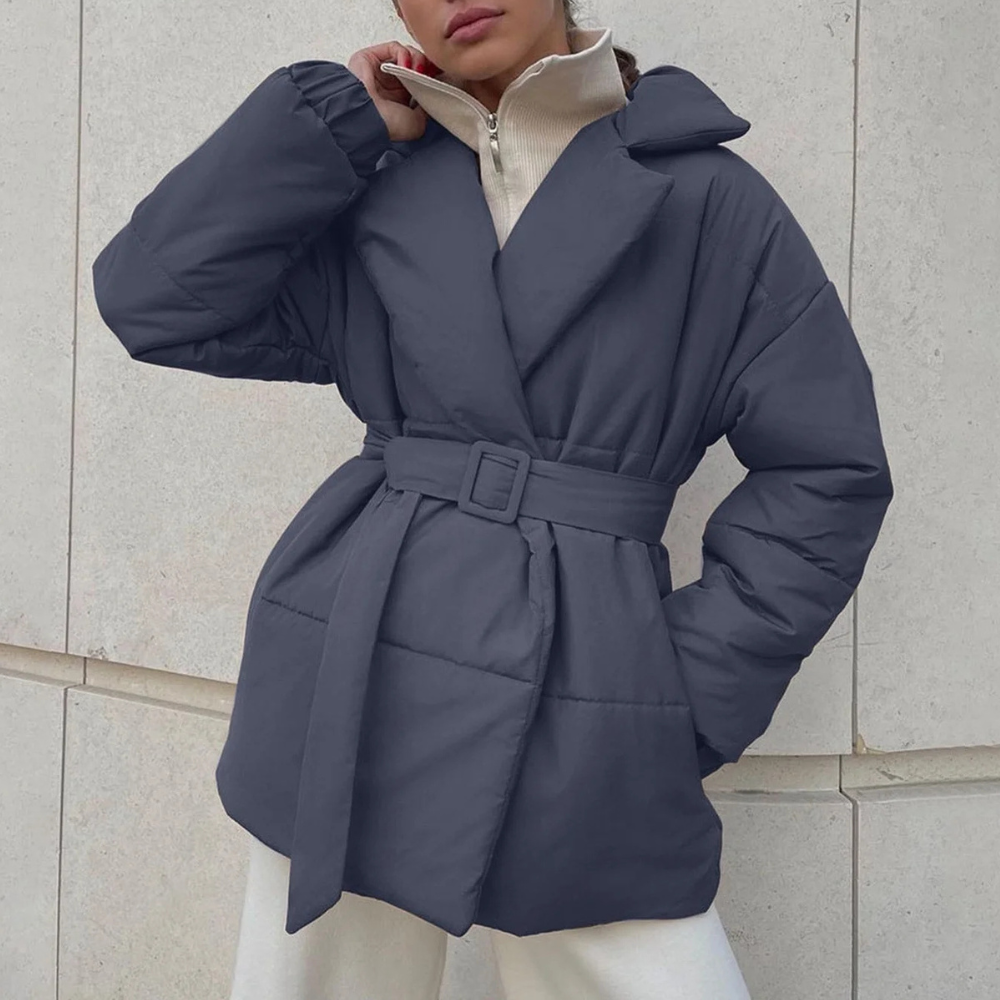 Mune | Women's Padded Winter Jacket with Belt and Long Sleeves