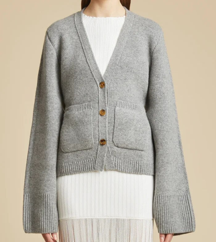 Mune | Women's Stylish Knitted Cardigan with Button Closure and V-Neck