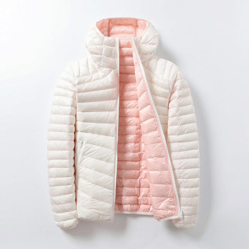 Eloura-Moda | Women's Lightweight Reversible Padded Jacket with Hood