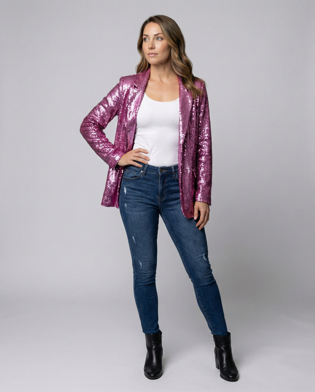 Sparkling women's sequin blazer