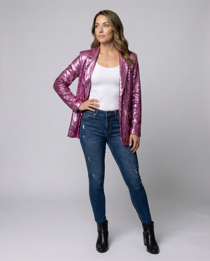 Sparkling women's sequin blazer