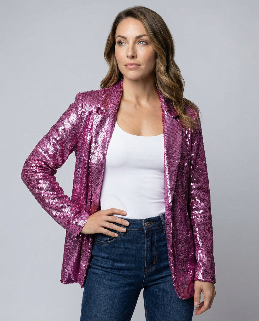 Sparkling women's sequin blazer