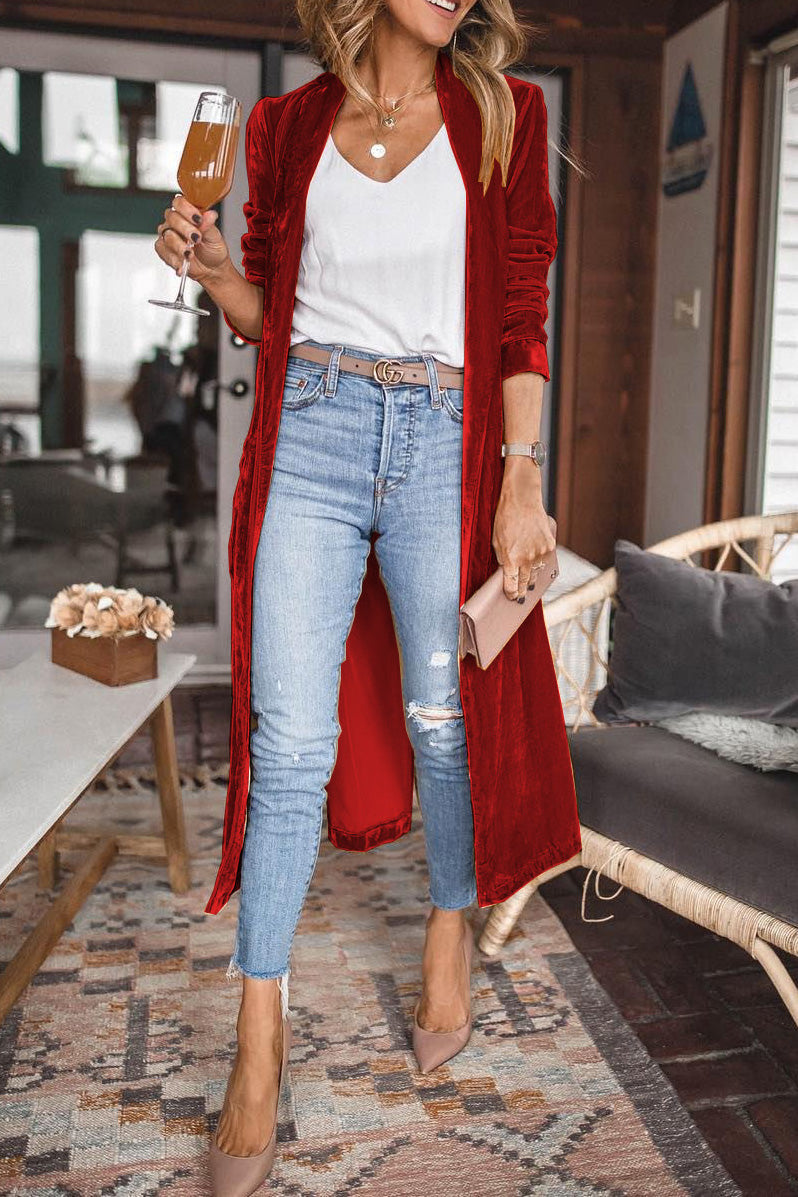 Mune | Women's Velvet Cardigan with Long Sleeves