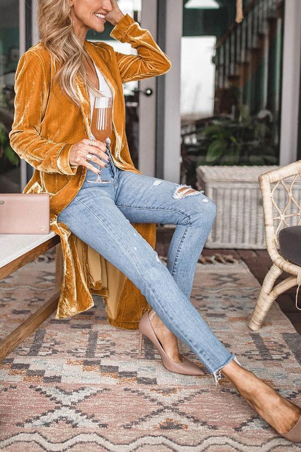 Mune | Women's Velvet Cardigan with Long Sleeves