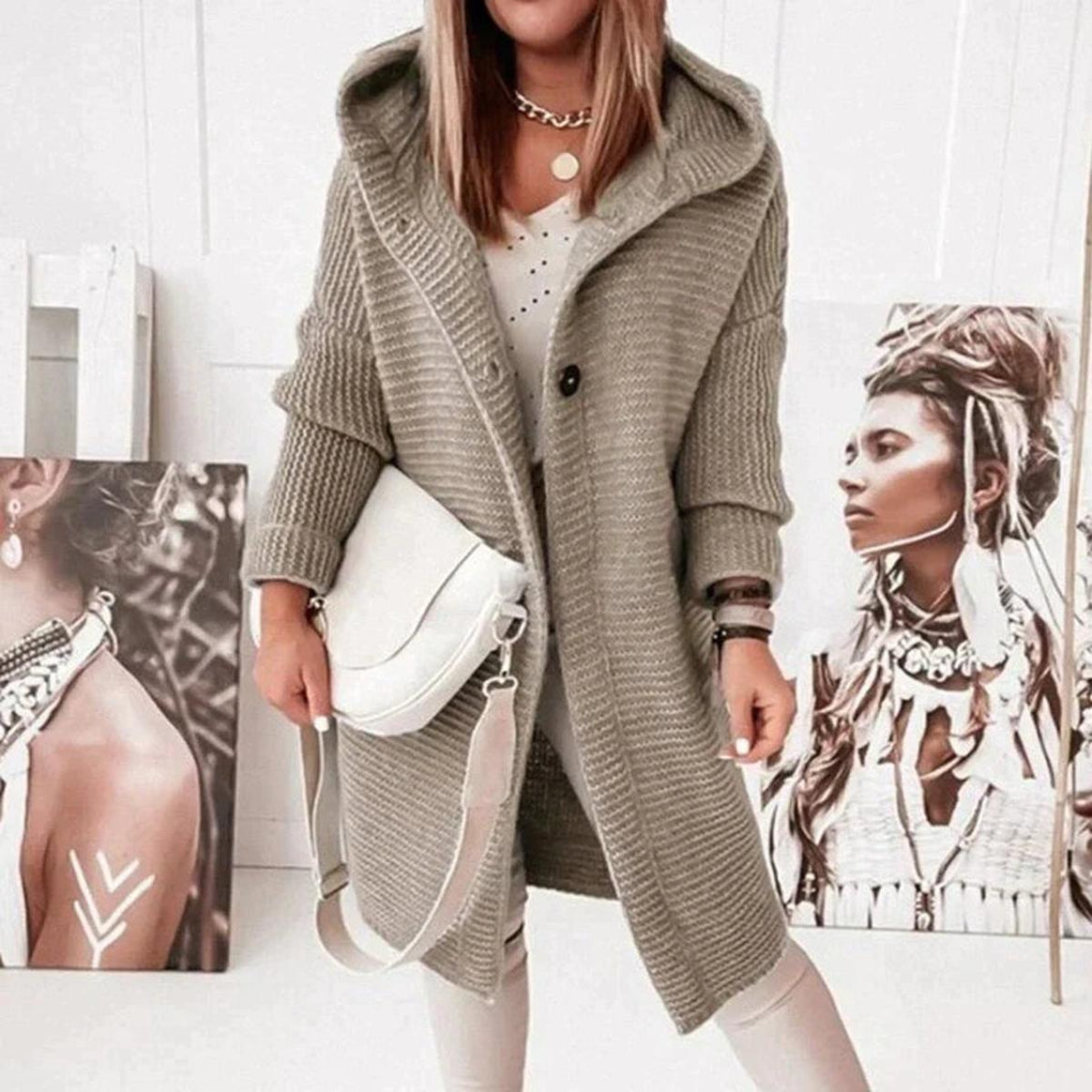 Mune | Longer Warmer Hoodie Knit Cardigan