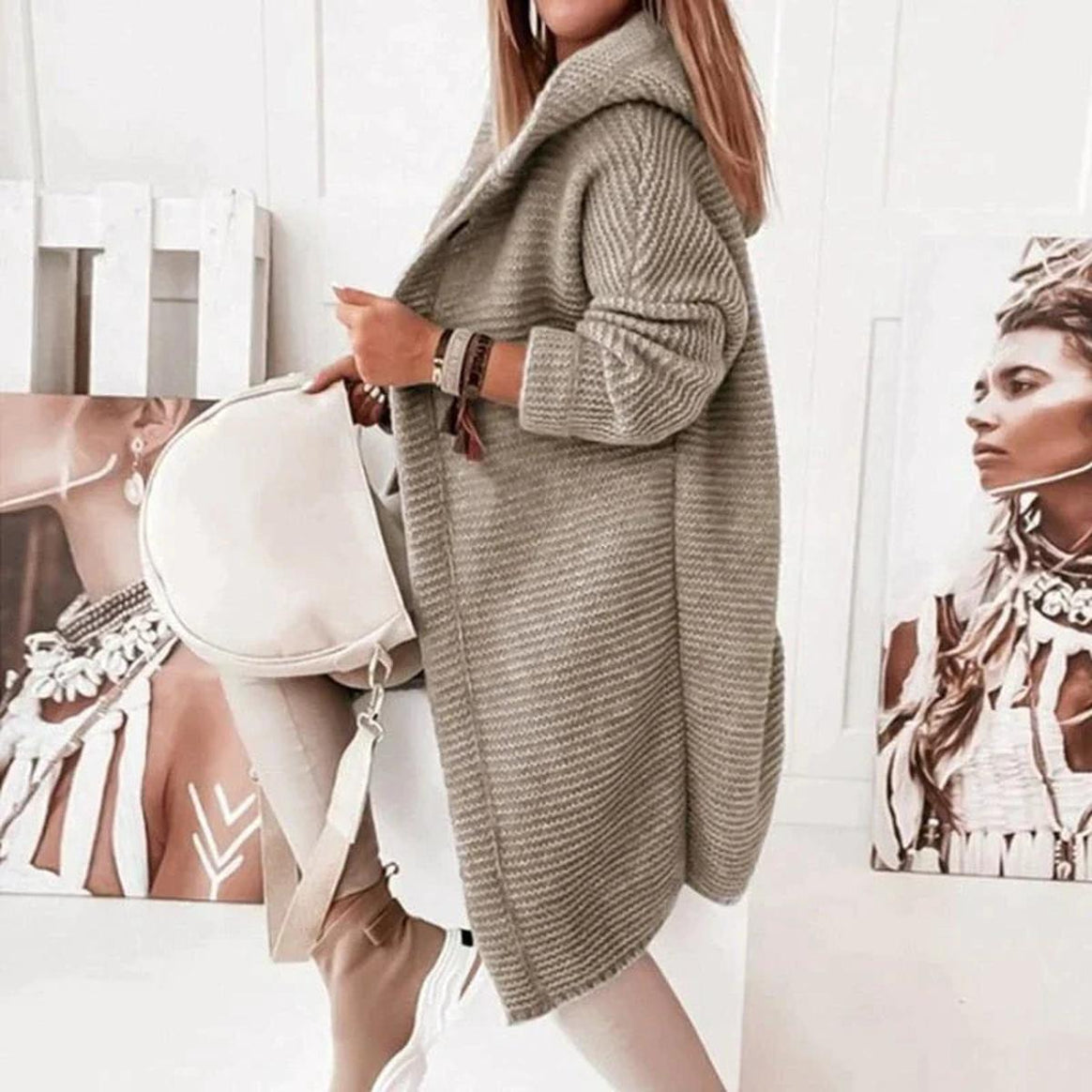 Mune | Longer Warmer Hoodie Knit Cardigan