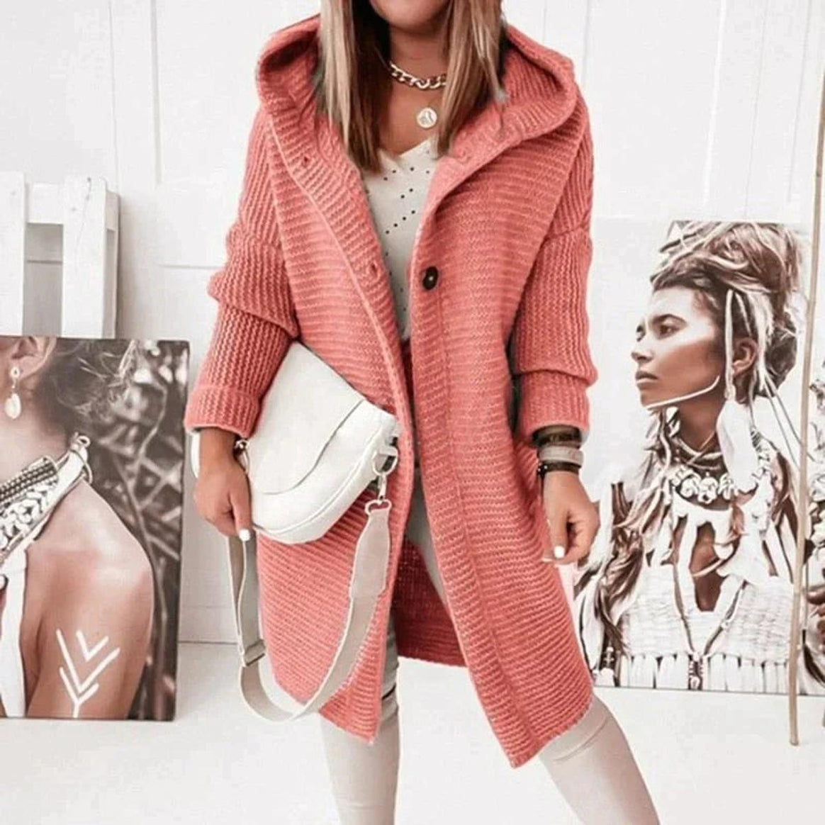 Mune | Longer Warmer Hoodie Knit Cardigan