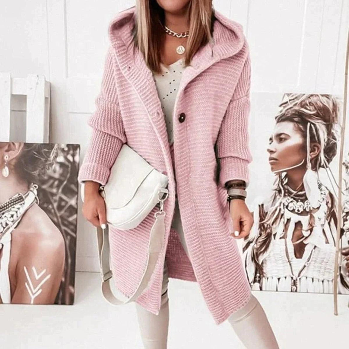 Mune | Longer Warmer Hoodie Knit Cardigan