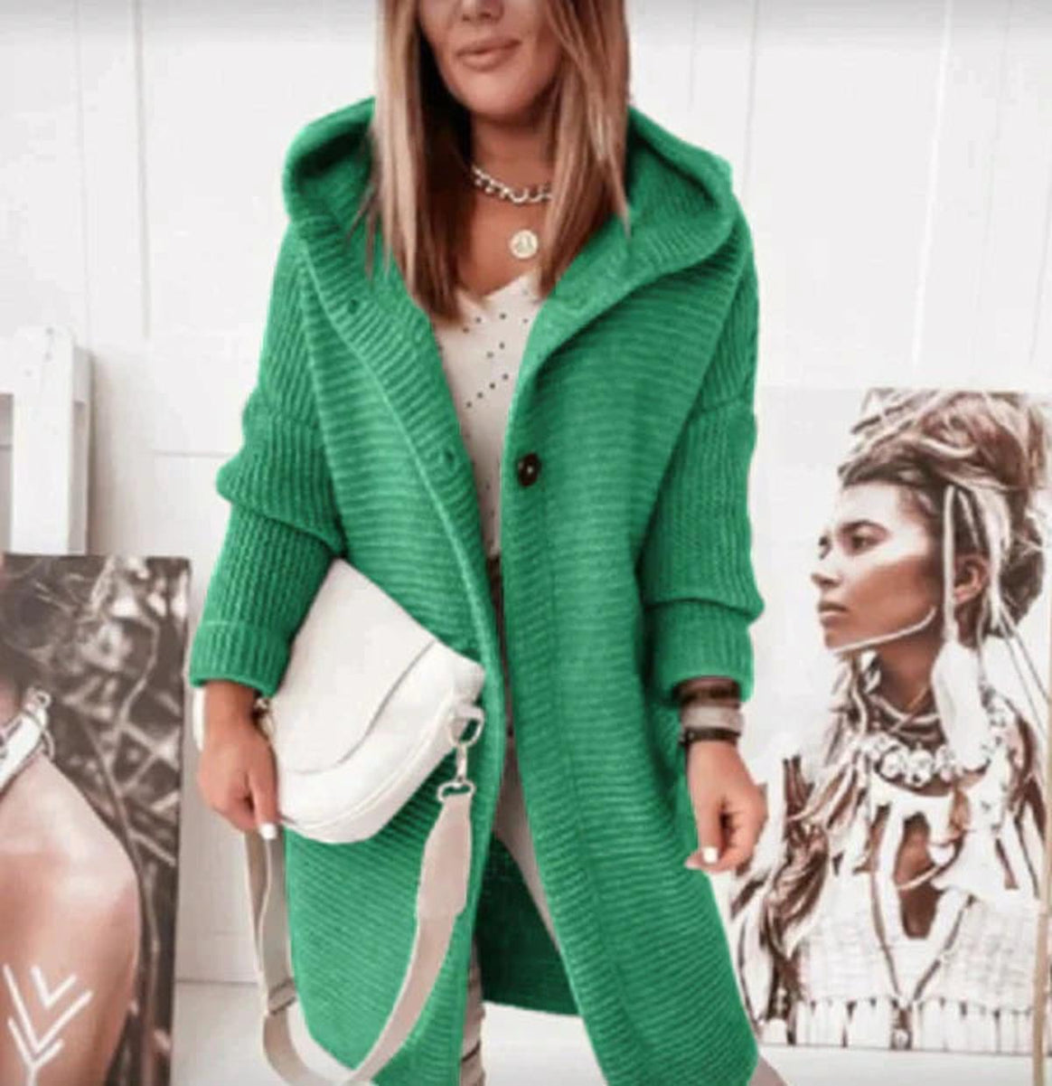 Mune | Longer Warmer Hoodie Knit Cardigan