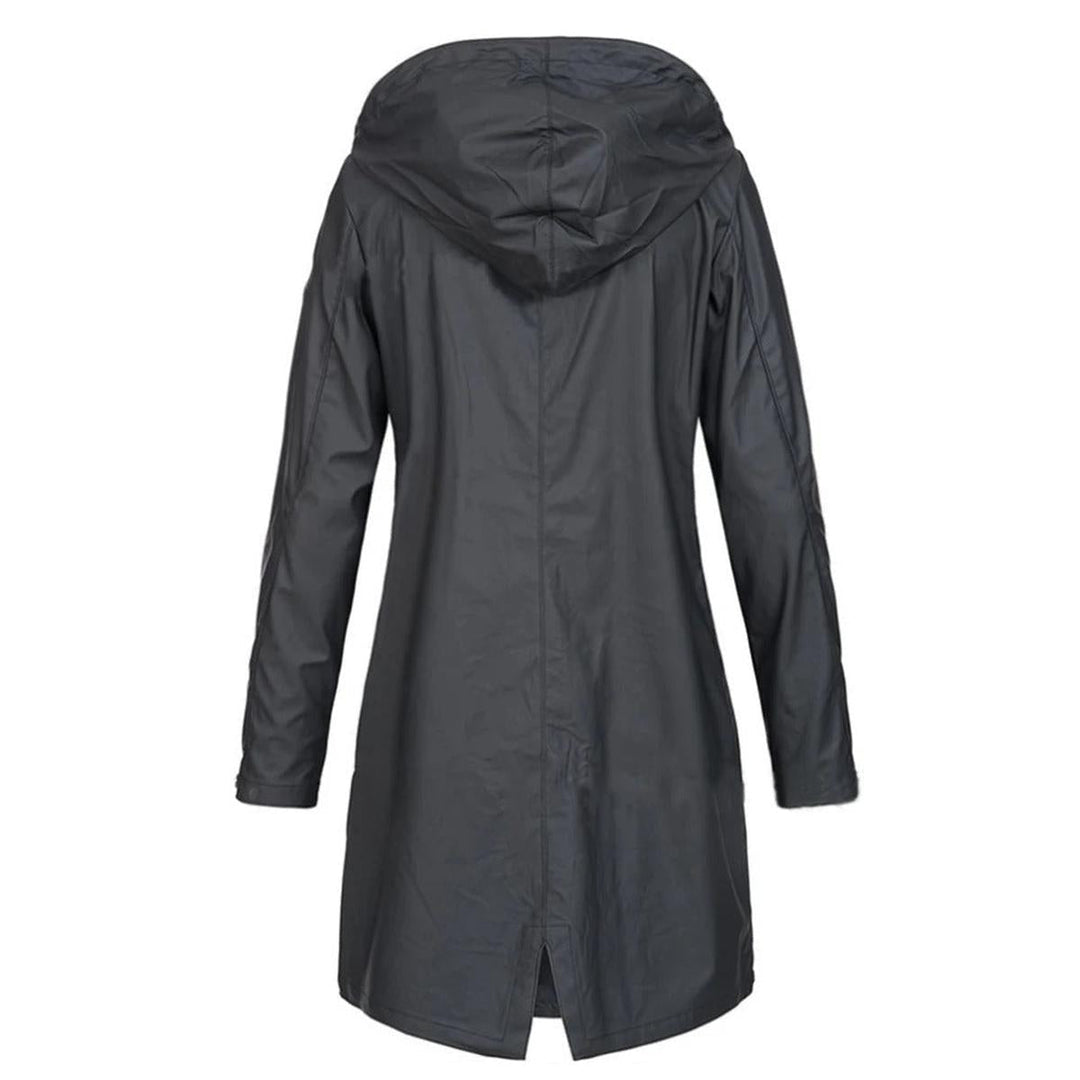 Mune | Longer Women's Autumn Coat with High Collar and Button Closure