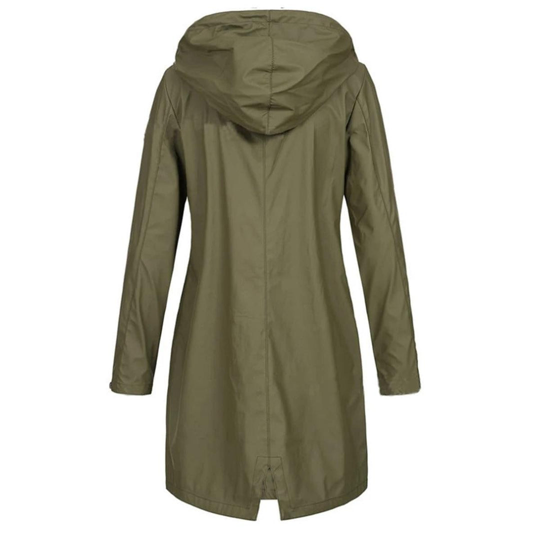 Mune | Longer Women's Autumn Coat with High Collar and Button Closure