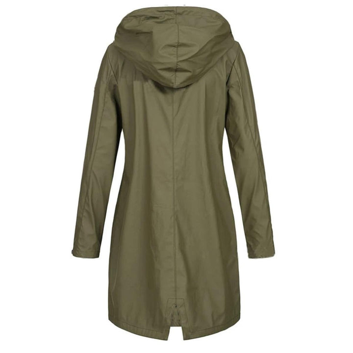 Mune | Longer Women's Autumn Coat with High Collar and Button Closure