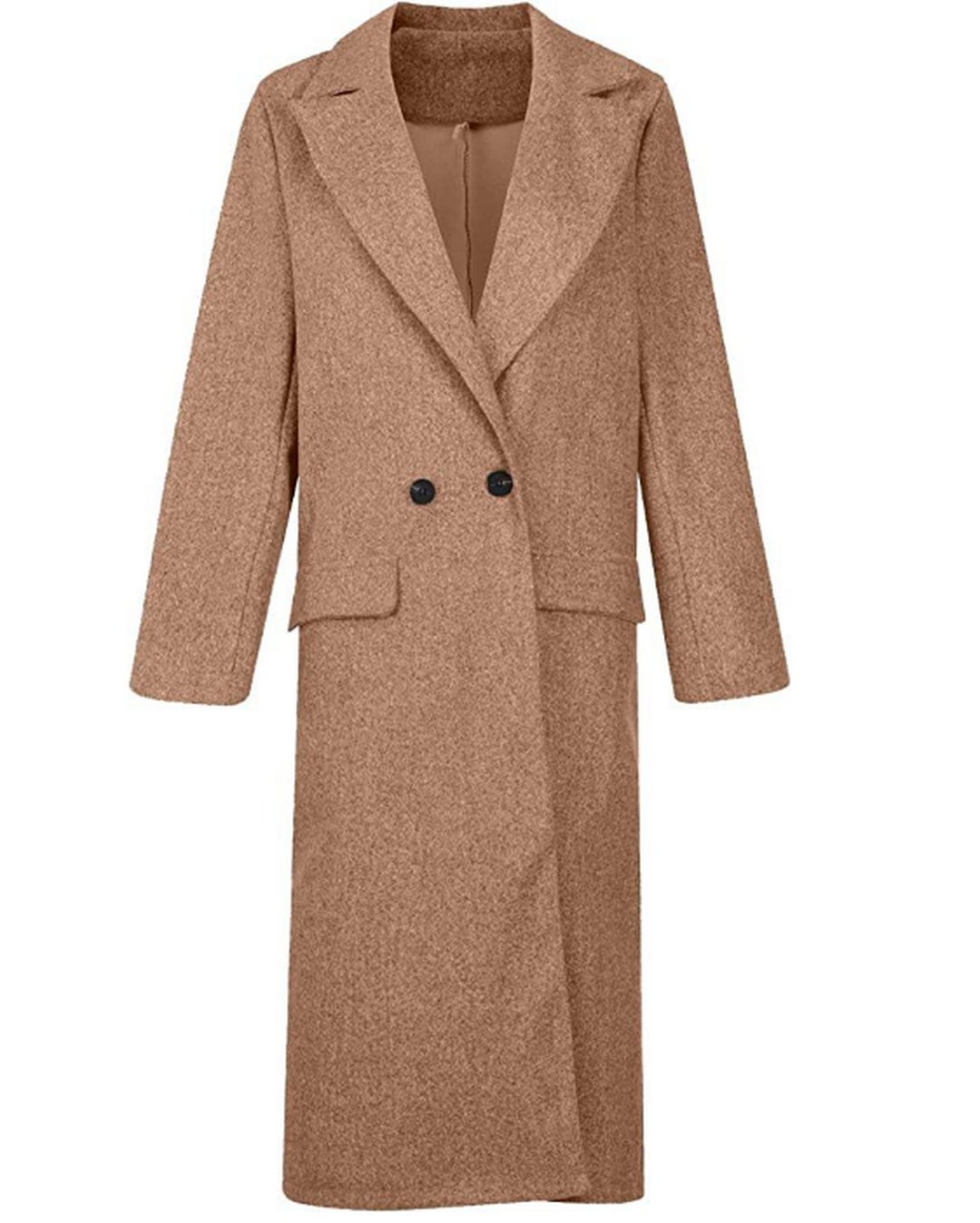 Mune | Longer women's wool blend coat with button placket and side pockets