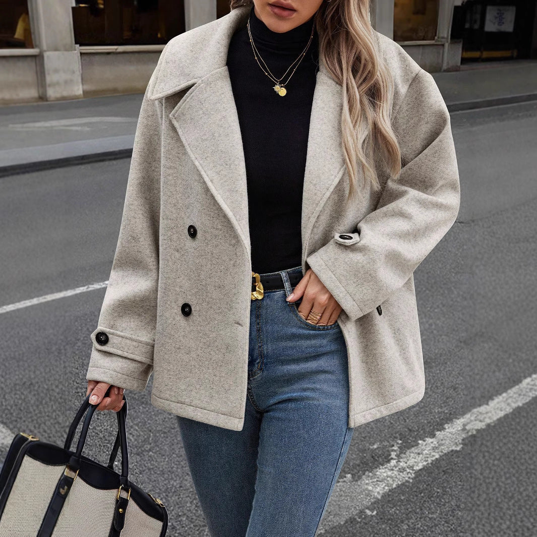 Mune | Women's Loose Jacket Made of Wool Blend with Button Closure