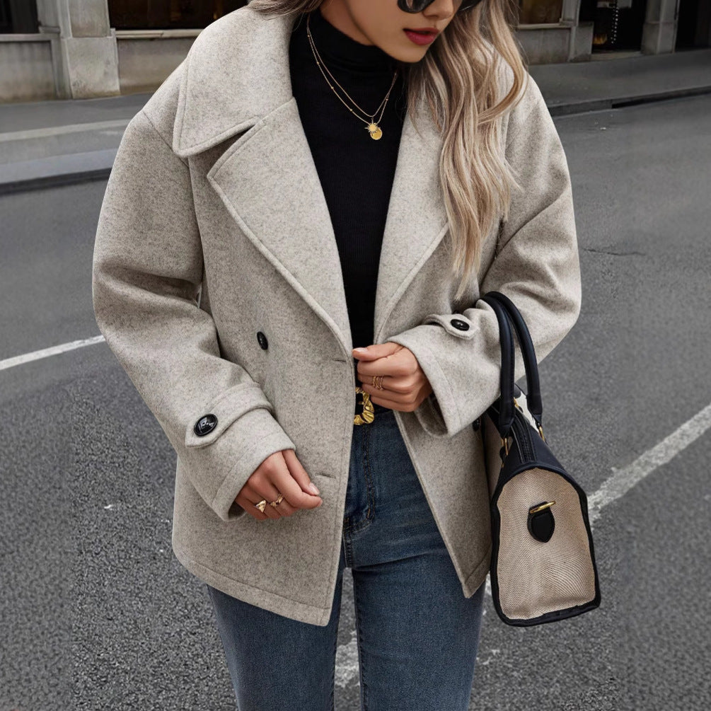 Mune | Women's Loose Jacket Made of Wool Blend with Button Closure
