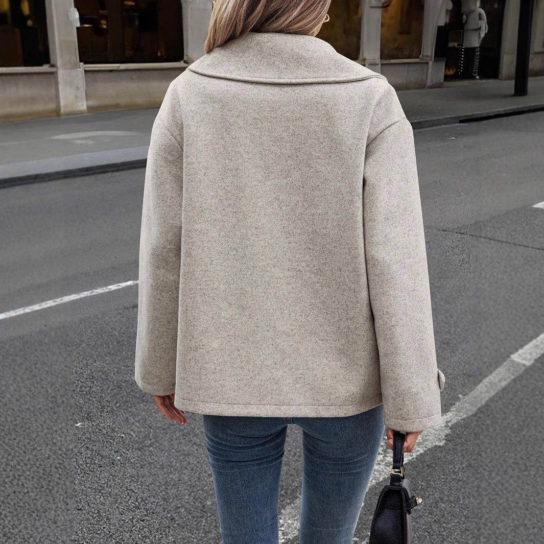 Mune | Women's Loose Jacket Made of Wool Blend with Button Closure